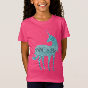 T-Shirt Girl Glitz Aqua Parties scintillant Turquoise Unic