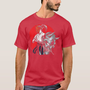 T-shirt Girl Japan Warrior Mempo Kendo Katana Samurai Ninj
