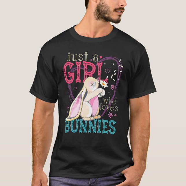 T-shirt Girl Loves Bunnies  Rabbit  Zookeeper (Devant)