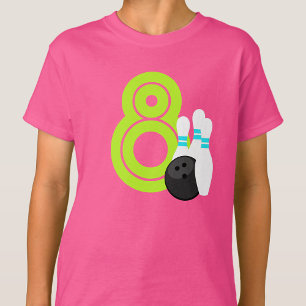 T-shirt Girl Neon Bowling Birthday Shirt