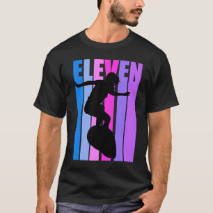 T-shirt Girl Riding Vagues 11ème Surf Anniversaire Pink Su