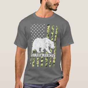T-shirt Girlfriend Bear Camping Randonnée Camouflage USA A