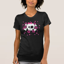 T-shirt Girlie White Skull