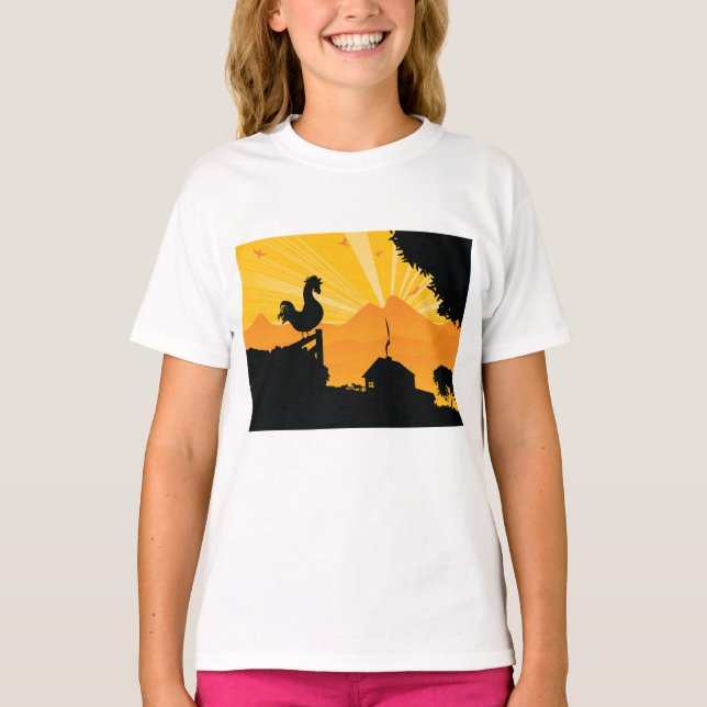 T-shirt Girls à la ferme-coq (Devant)