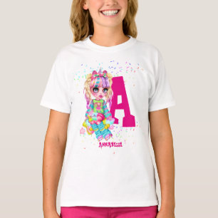 T-shirt Girls Cute Unicorn Personnalisé Nommé Monogramme