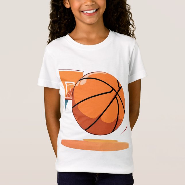 T-shirt Girls' Fine Jersey - Big Basketball (Devant)