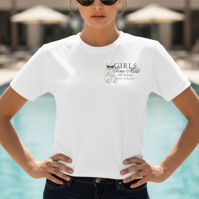 T-shirt Girls Gone Mild Spa Bear Bachelorette (Not every bachelorette party needs to be wild—and that’s exactly the vibe of Girls Gone Mild!)