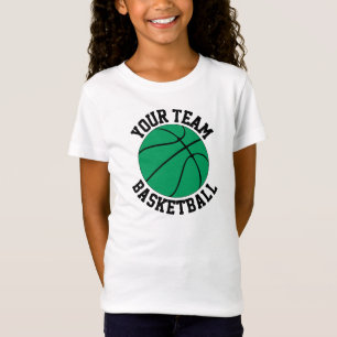 T-Shirt Girls Green Basketball Nom, joueur et numéro de l'