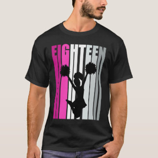 T-shirt Girls Pink Cheerleader 18e Anniversaire Cheer Squa
