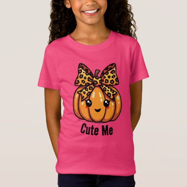 T-Shirt Girls Pumpkin Halloween Cute (Devant)
