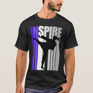T-shirt Girls Purple Karate Anniversaire Retro Graphic Ins