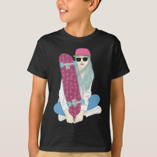 T-shirt Girls Skate Skateboard Skateboarding Do A Kickflip