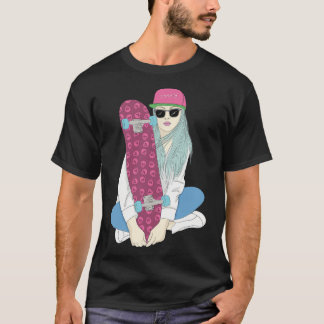 T-shirt Girls Skate Skateboard Skateboarding Do A Kickflip