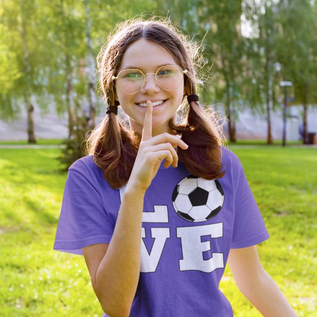 T-Shirt Girls Soccer LOVE Cute Soccer Player Jersey Shirt (Créateur téléchargé)