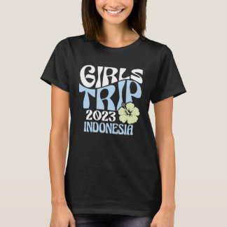 T-shirt Girls Trip 2023 Indonesia Beach Destination Retro 