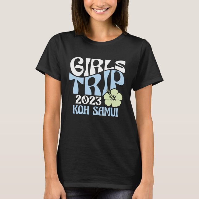 T-shirt Girls Trip 2023 Koh Samui Beach Destination Retro  (Devant)