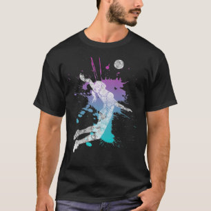 T-shirt Girls Volleyball Poison Rose & Blue Server Ado Di