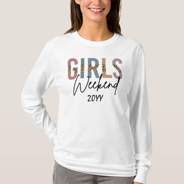 T-shirt Girls Weekend Cheetah Print Girls trip getaway (Devant)