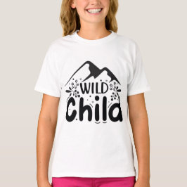 T-Shirt "Girls' Wild Child" - Grafik Naturabenteue