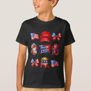 T-shirt Girly Coquette Trump Vance 2024 Trump Girl Republi