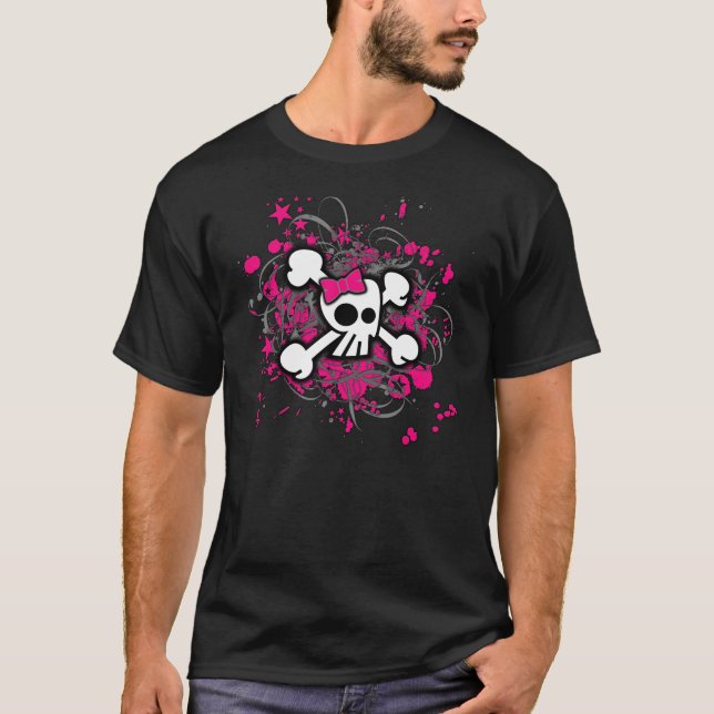 T-shirt Girly de crâne de bande dessinée (Devant)