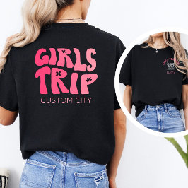 T-shirt Girly Pink Girls Trip 2026 Personalized Travel