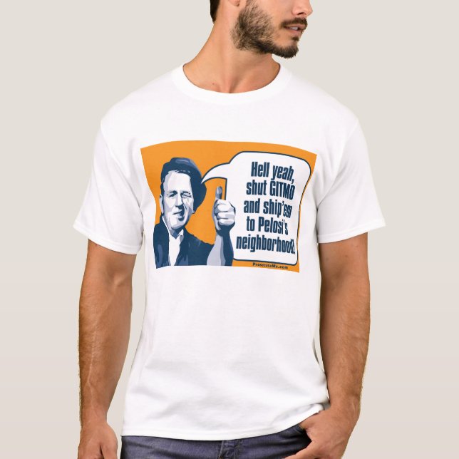 T-shirt Gitmo fermé - ouvrier sarcastique (Devant)