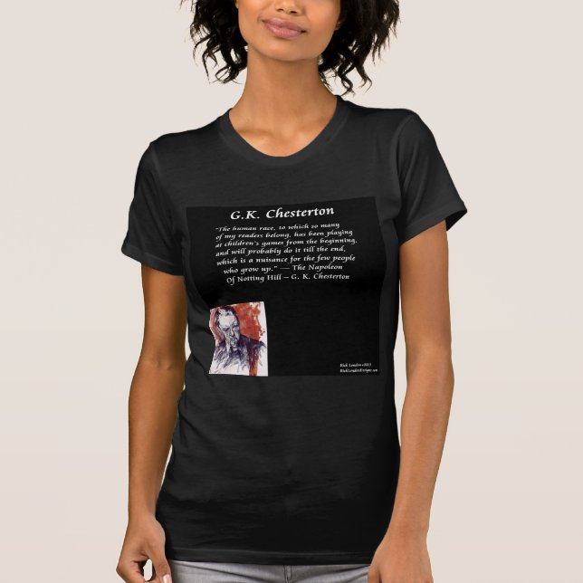 T-shirt GK Chesterton et ligne du livre d'ouverture (Devant)