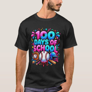 T-shirt Glace au baseball qui coule 100 jours d'école élèv