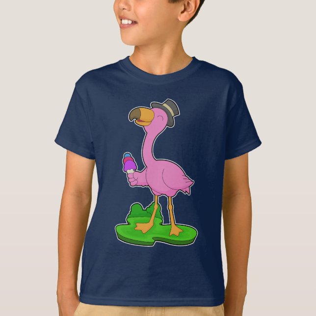 T-shirt Glace au gaufre flamant rose (Devant)