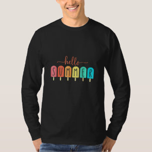 T-shirt Glace Crème Popsicle Ice Lolly Bonjour Vacances d'