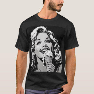 T-shirt Glace de style comic graphique BW blonde des année