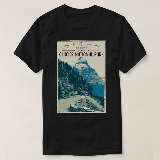 T-shirt Glacier National Park Going to the Sun Road (Design devant)