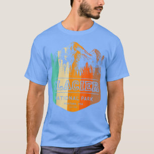 T-shirt Glacier National Park Mountains Retro Hiking Campi