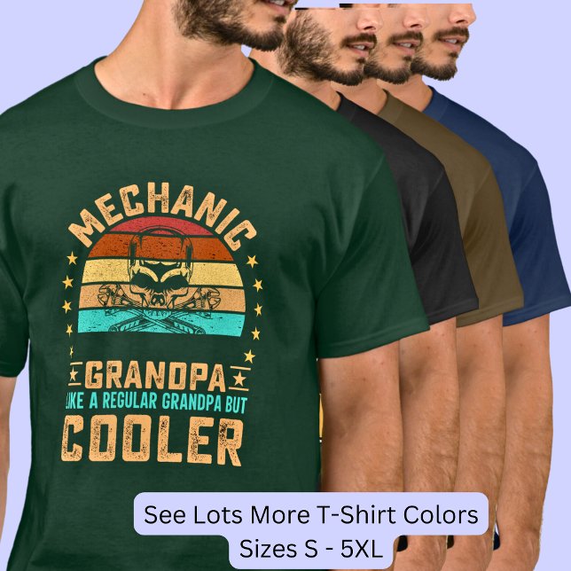 T-shirt Glacière de grand-père mécanicien au coucher du so (Créateur téléchargé)