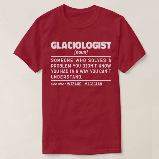 T-shirt Glaciologiste Noun Définition Science Lover Drôle (Design devant)