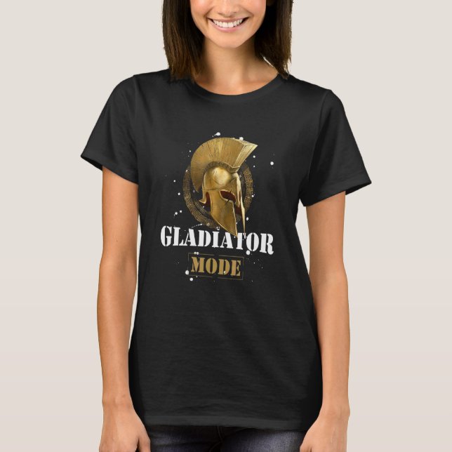 T-shirt Gladiator Mode Spartan Helmet  Motivation Gym Work (Devant)