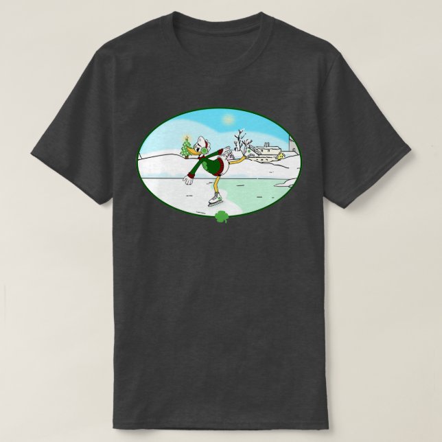 T-shirt Gladstone Gander Patinage sur glace (Design devant)