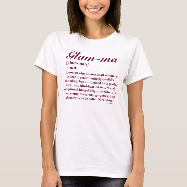 T-shirt "Glam-ma", grand-mère glamande et glamande (Devant)