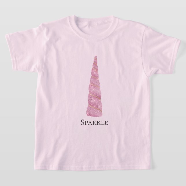 T-shirt Glam rose étincelle Unicorne (Poser)