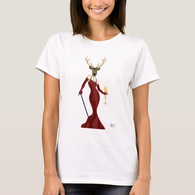 T-shirt Glamor Deer à Marsala (Devant)