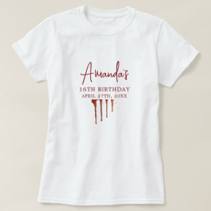 T-shirt Glamour Rose Parties scintillant or Drip Sweet 16 