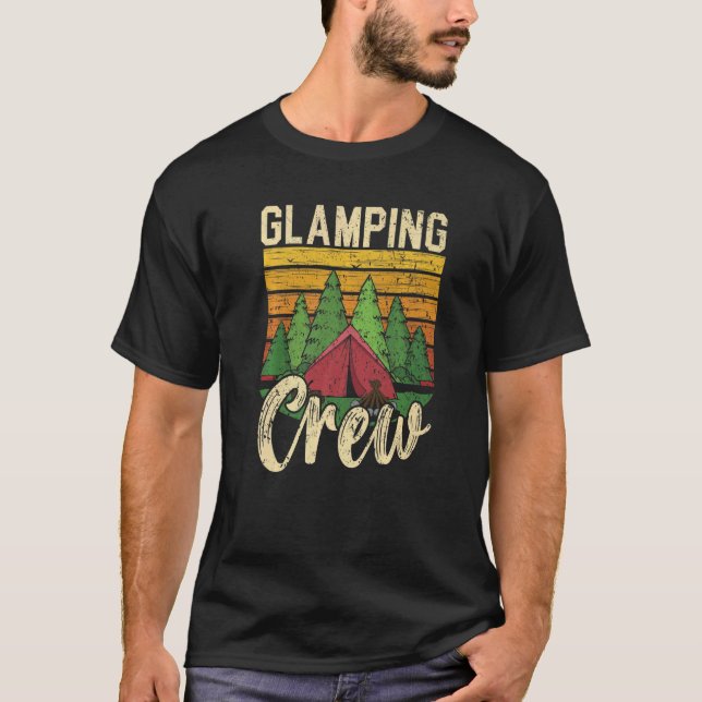 T-shirt Glamping Crew Camper Nature  Camping Glamper (Devant)