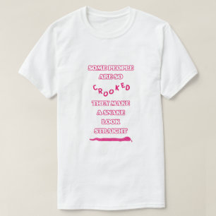T-shirt GLISSER, Serpent Sarcastique Rose Blanc Unisexe Ho