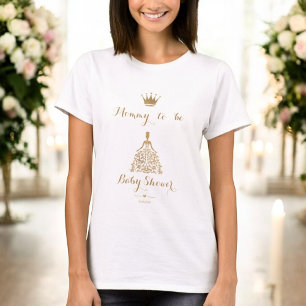 T-shirt Gliter d'or Princesse Baby shower Maman pour être