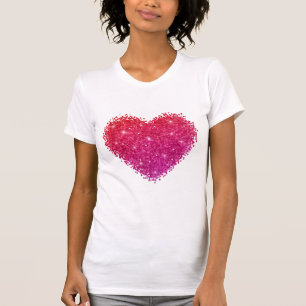 T-shirt Glittery Heart Valentines Day Inspiré