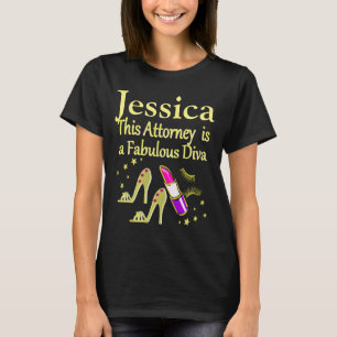 T-SHIRT GLITZY GOLD ATTORNEY OU AVOCAT DIVA DESIGN