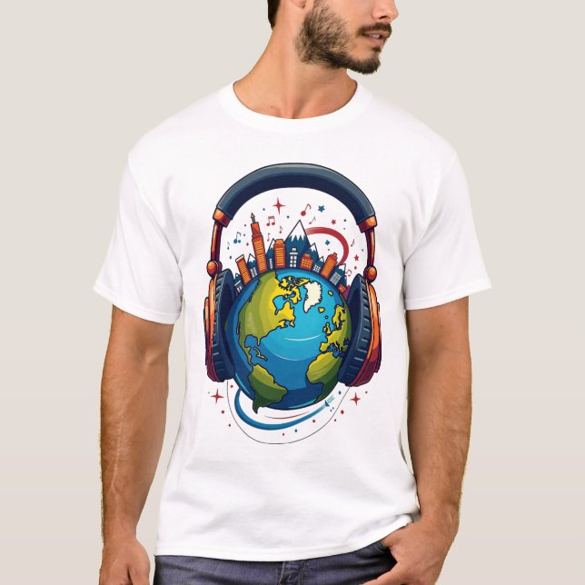 T-shirt Global Beats : Terre & CasquesT-Shirt (Devant)