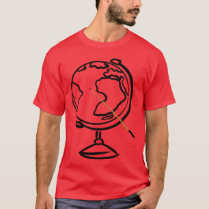 T-shirt Globe avec pointeur bâton Éducation Géographie gar