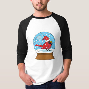 T-shirt Globe des neiges avec cardinal rouge mignon